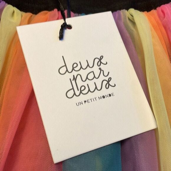 NWT Colorful Tulle Skirt with Pom Poms by Deux Par Deux - Size 10 - Picture 7 of 8